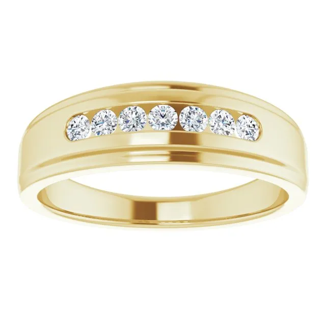 0.20 ctw Channel Set Round Diamond Men's Ring