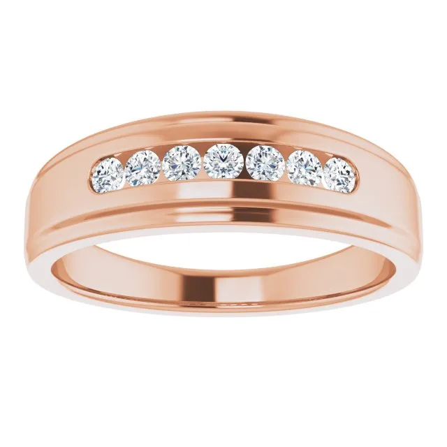 0.20 ctw Channel Set Round Diamond Men's Ring