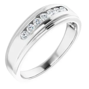 0.20 ctw Channel Set Round Diamond Men's Ring