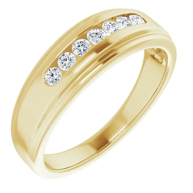 0.20 ctw Channel Set Round Diamond Men's Ring