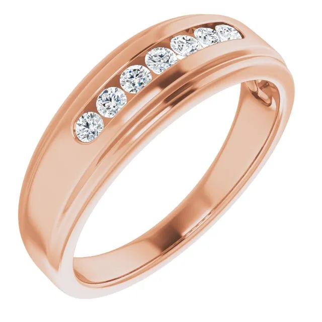 0.20 ctw Channel Set Round Diamond Men's Ring