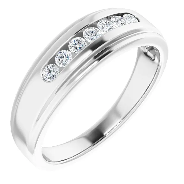 0.20 ctw Channel Set Round Diamond Men's Ring