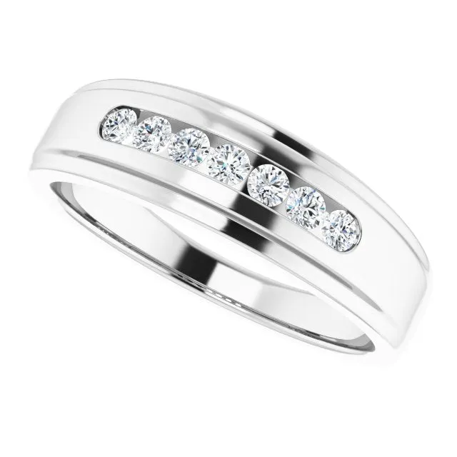 0.20 ctw Channel Set Round Diamond Men's Ring