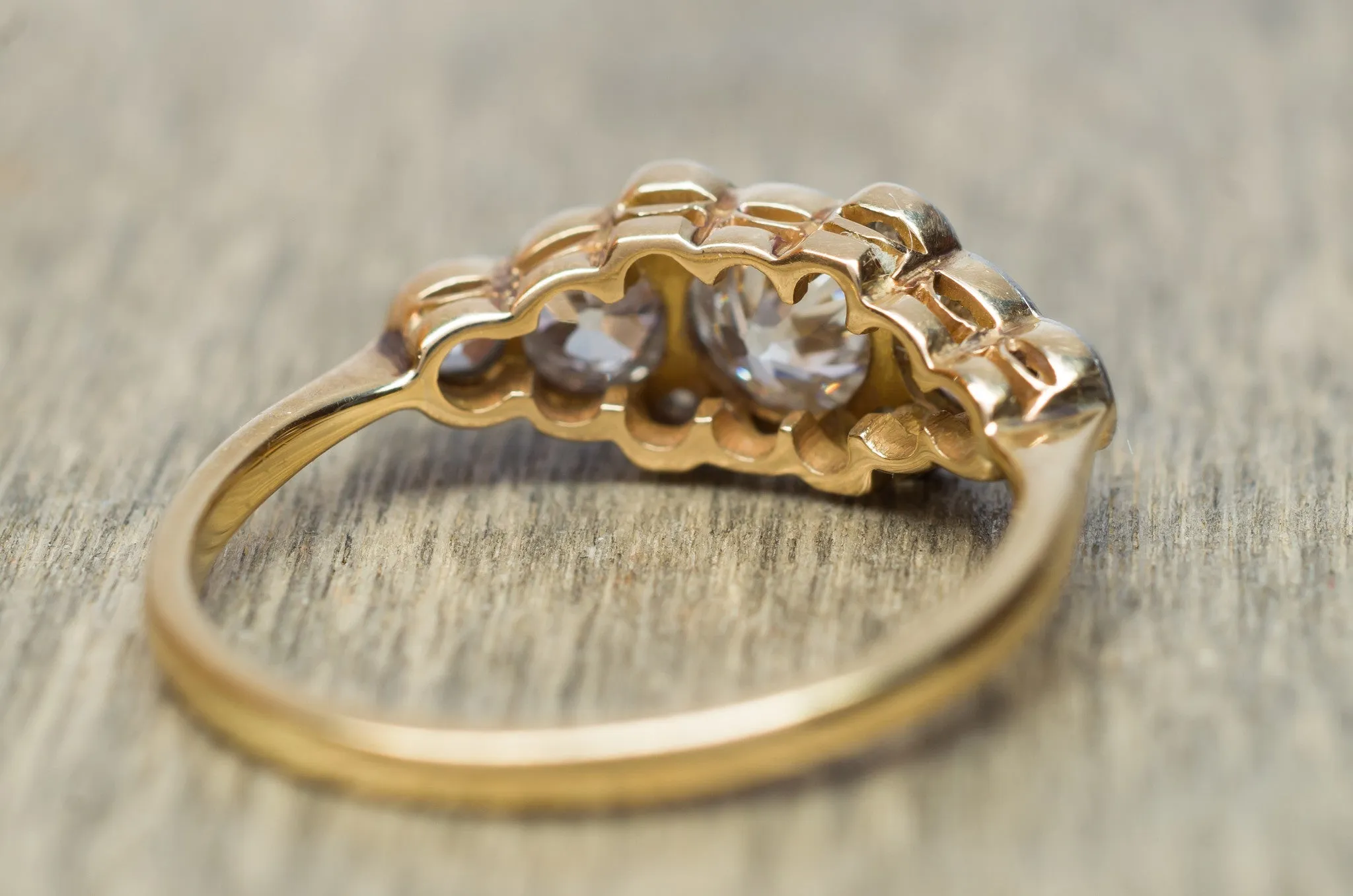 0.76CTW ANTIQUE OLD EUROPEAN 5 DIAMOND STYLE ANNIVERSARY RING