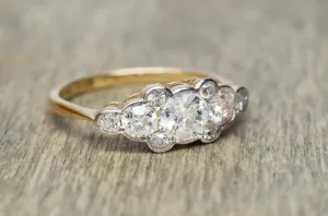 0.76CTW ANTIQUE OLD EUROPEAN 5 DIAMOND STYLE ANNIVERSARY RING