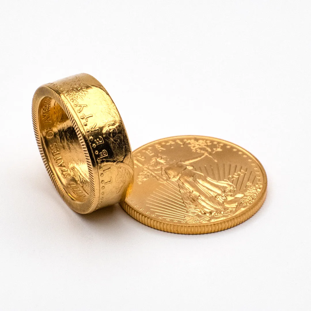 1 oz American Gold Eagle Coin Ring