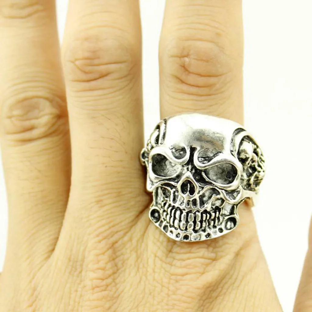 10 Pcs Top-Quality Skull Gothic Rings