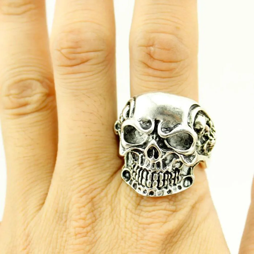 10 Pcs Top-Quality Skull Gothic Rings
