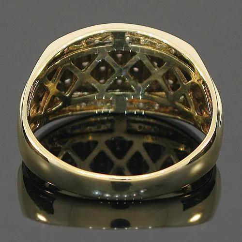 10K Yellow Solid Gold Channel Mens Diamond Ring 0.55 Ctw