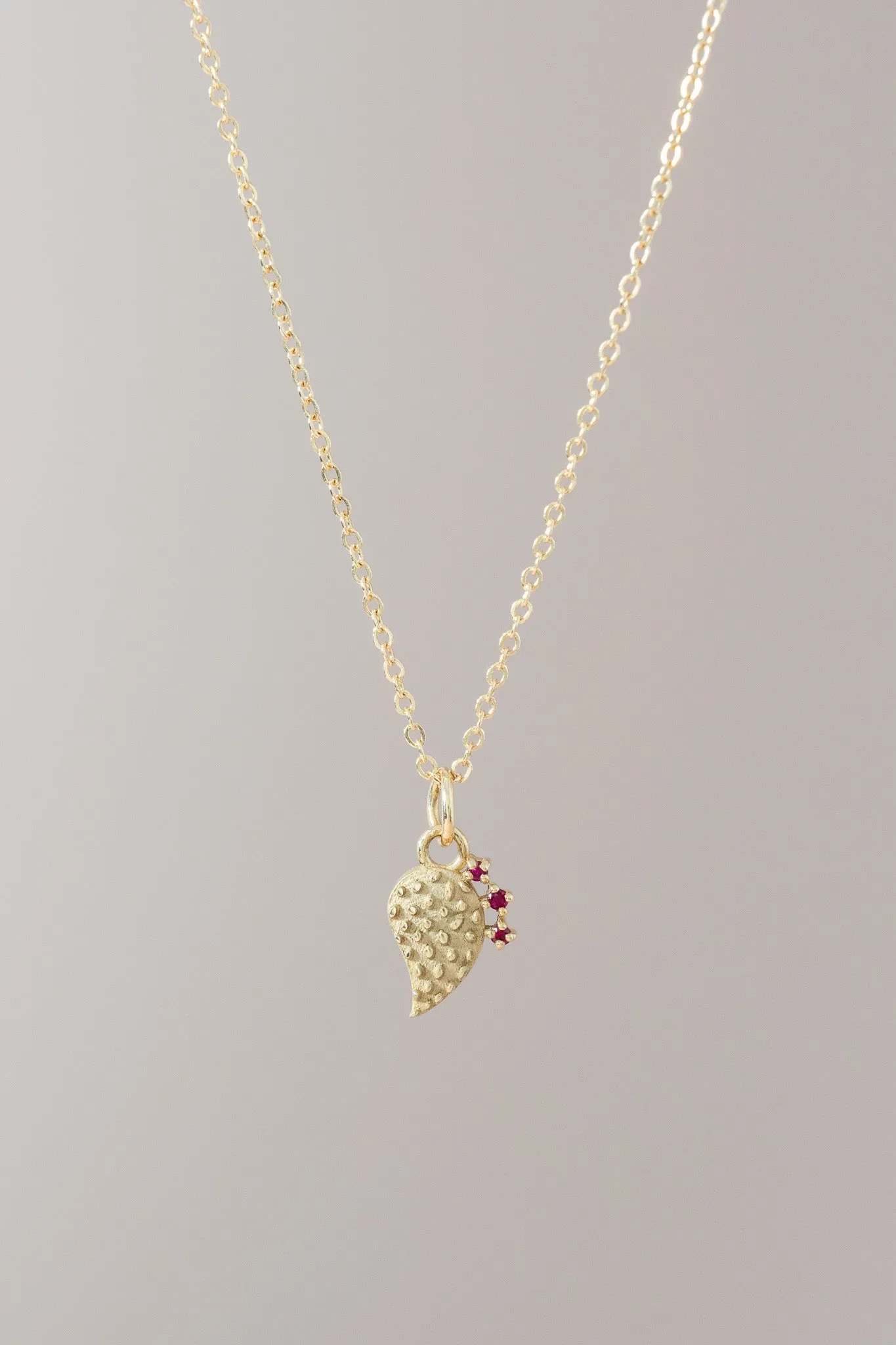 14K Ruby Tunas Nopalito Necklace 