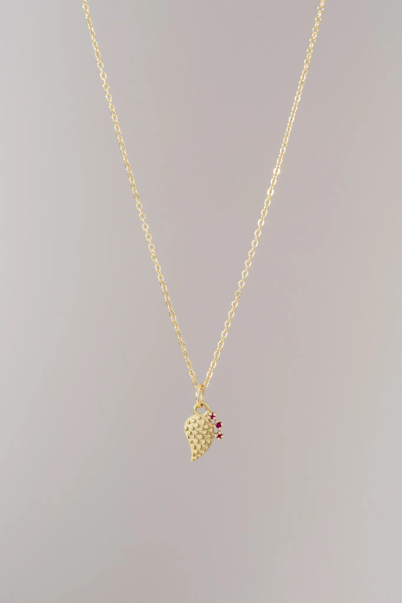 14K Ruby Tunas Nopalito Necklace 