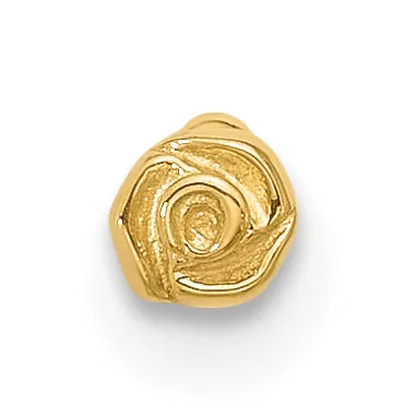 14k Yellow Gold  20 Gauge Polished Rose Nose Stud