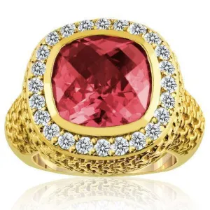 14K Yellow Solid Gold Diamond Mens Natural Ruby Ring 7.50 Ctw