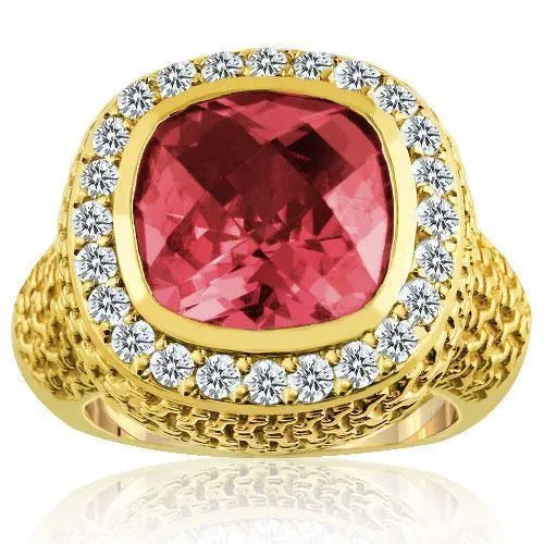 14K Yellow Solid Gold Diamond Mens Natural Ruby Ring 7.50 Ctw