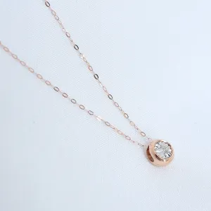 18K Real Gold & Real Diamond Pendant Necklace