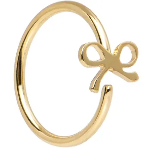 20 Gauge 5/16 Gold IP Girly Bow Nose Hoop