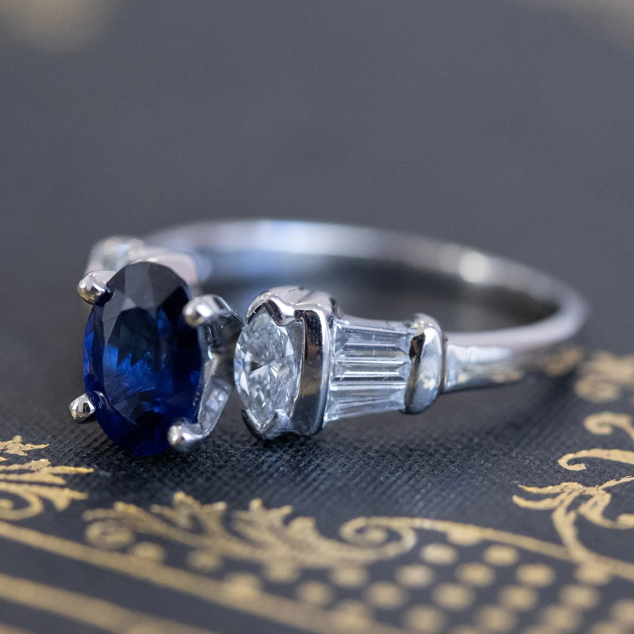 2.08ctw Sapphire and Diamond Ring, GIA No-Heat