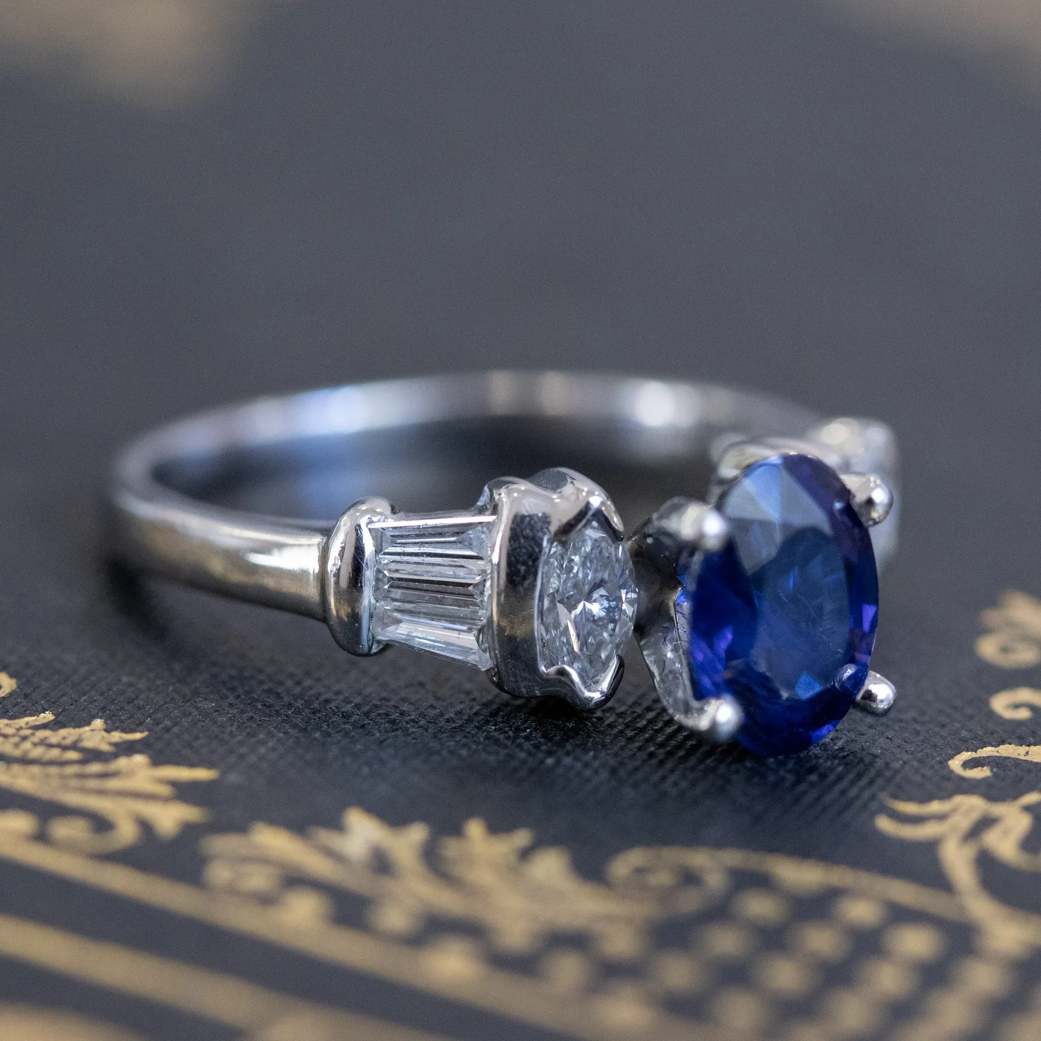 2.08ctw Sapphire and Diamond Ring, GIA No-Heat