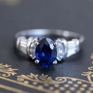 2.08ctw Sapphire and Diamond Ring, GIA No-Heat