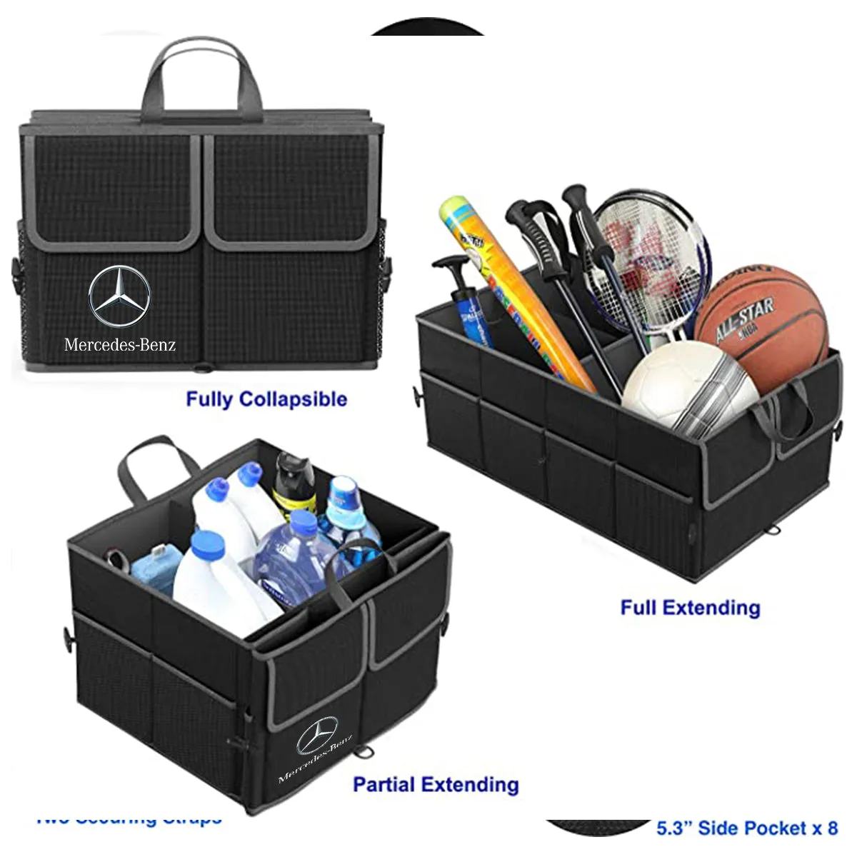 3-Compartment Cargo Trunk Storage Organizer, Custom For Cars