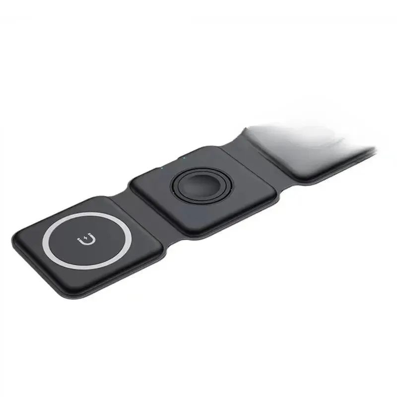3 In 1 Foldable Magnetic Wireless Charger & Stand for iPhone & Apple Watch