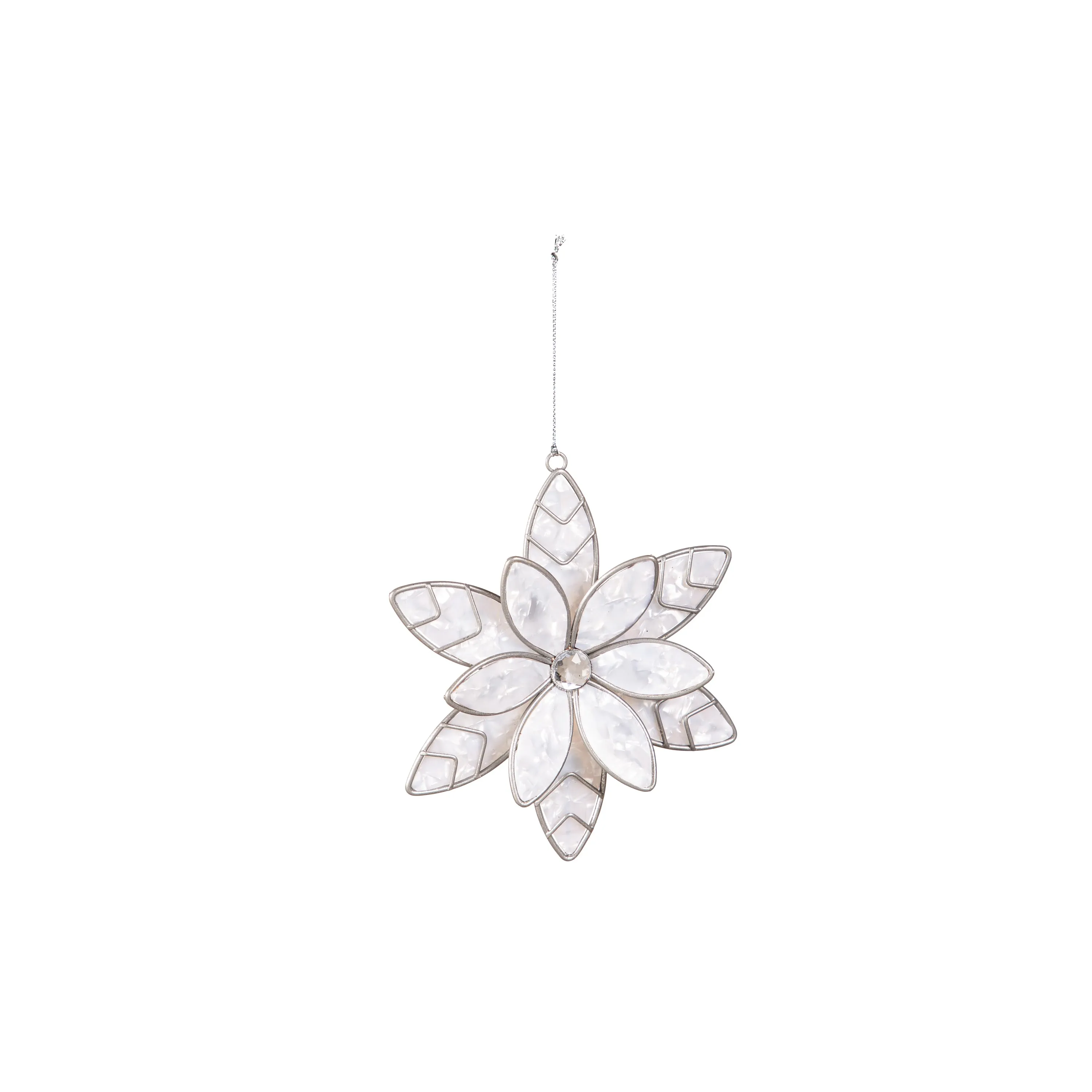 6" Metal Floral Ornament,3otm397