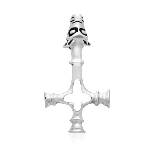 925 Sterling Silver Wolf Cross Pendant (Medium)