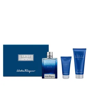 Acqua Essen Blu by Salvatore Ferragamo for Men 3.4 oz EDT 3pc Gift Set