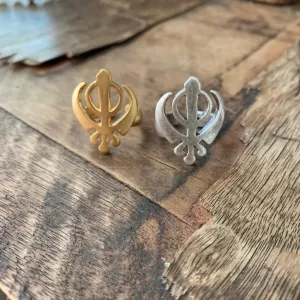Adi Shakti Symbol Adjustable Ring