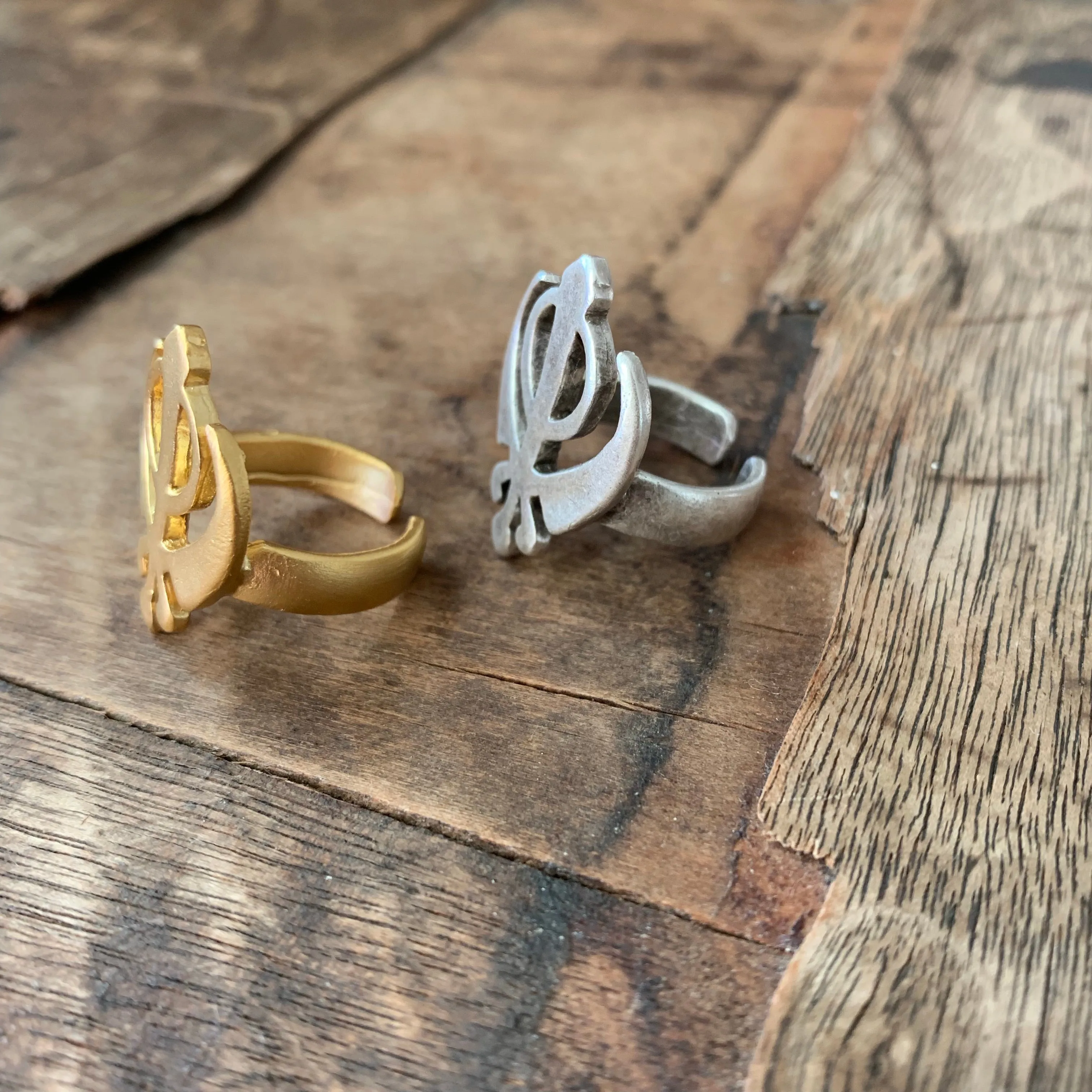 Adi Shakti Symbol Adjustable Ring