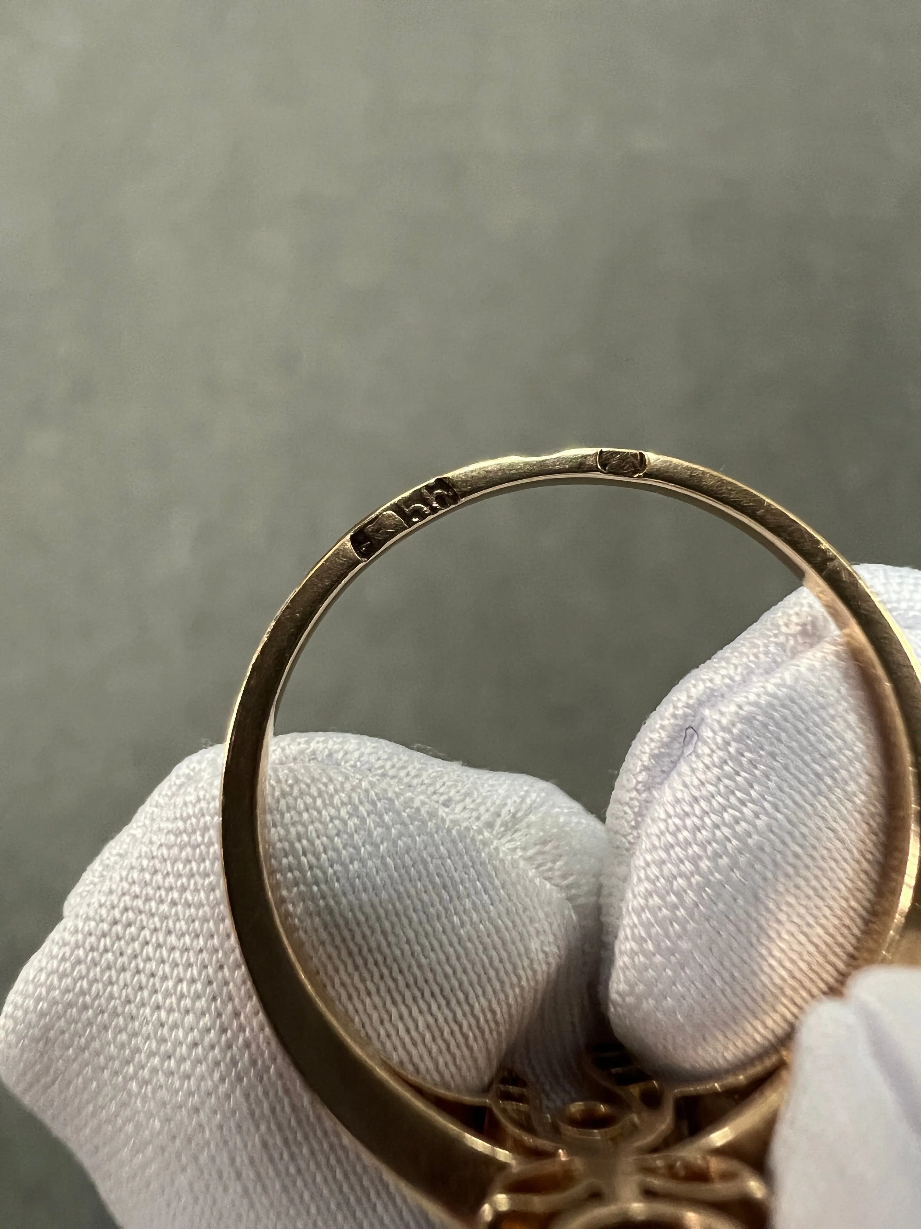 Antique Russian Diamond Yellow Gold Engagement Ring Circa 1910