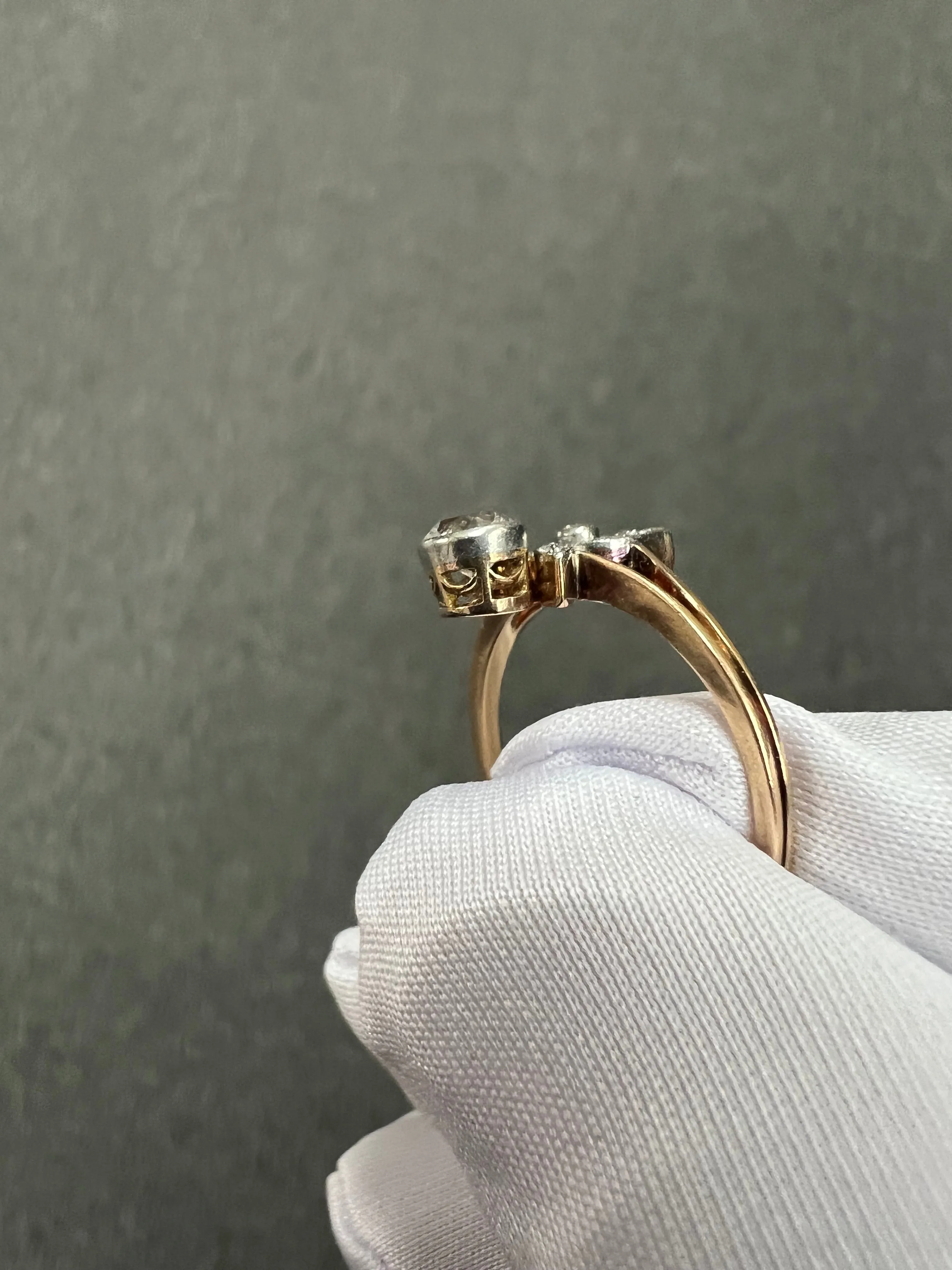 Antique Russian Diamond Yellow Gold Engagement Ring Circa 1910