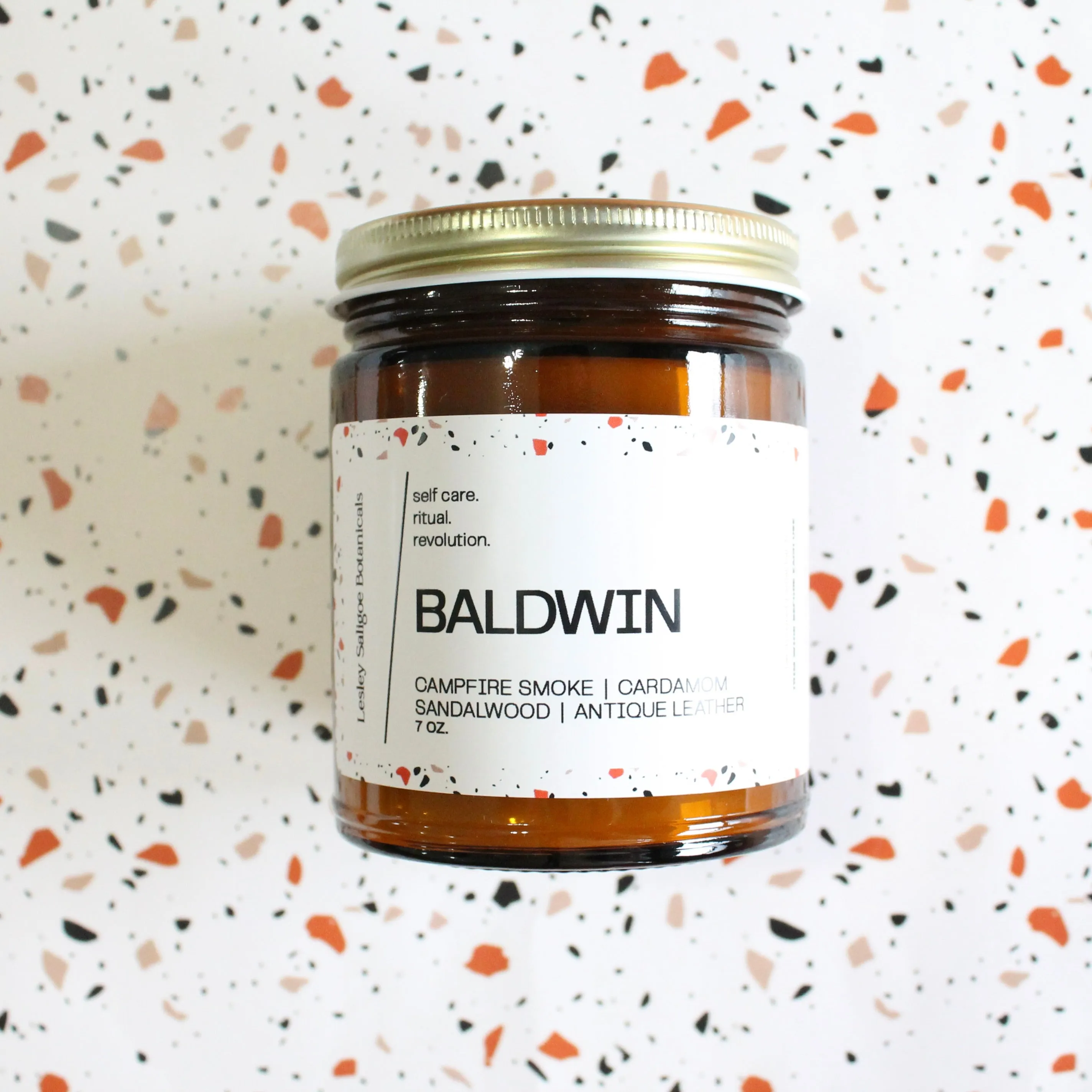 BALDWIN Hand Poured Candle. Cedar Smoke. Cardamom. Oud. Incense. Black Pepper. 7 oz. Cotton Wick.
