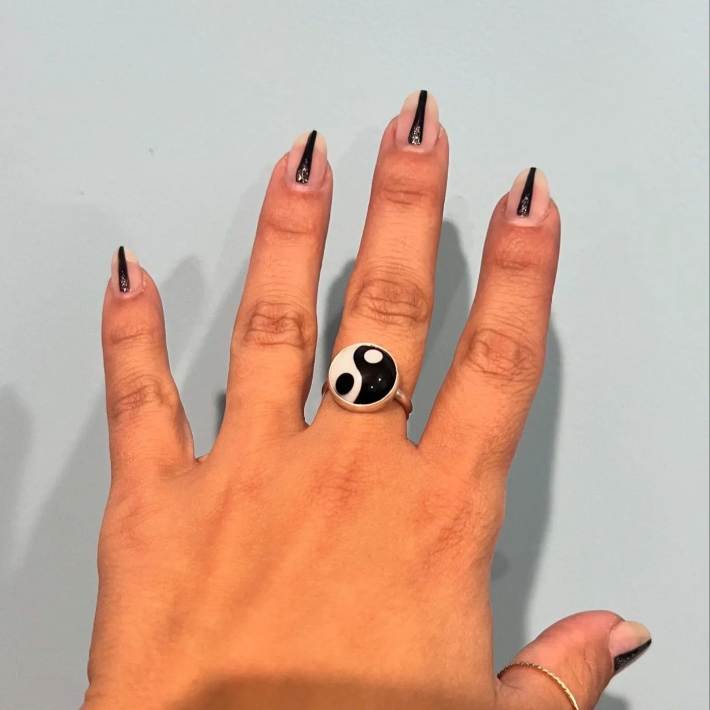 Black and White Peace Sign Ring / made to order