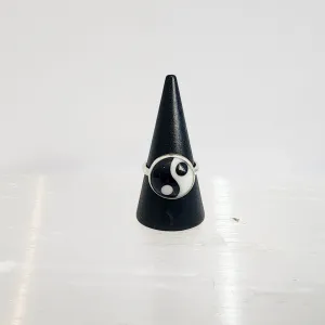 Black and White Peace Sign Ring / made to order