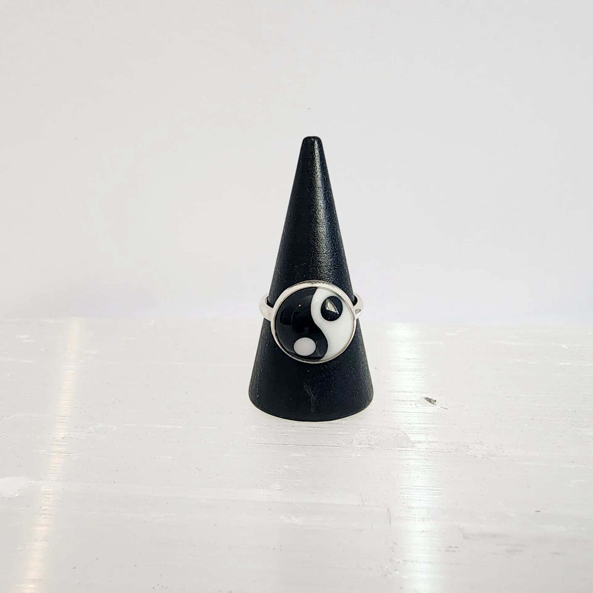 Black and White Peace Sign Ring / made to order