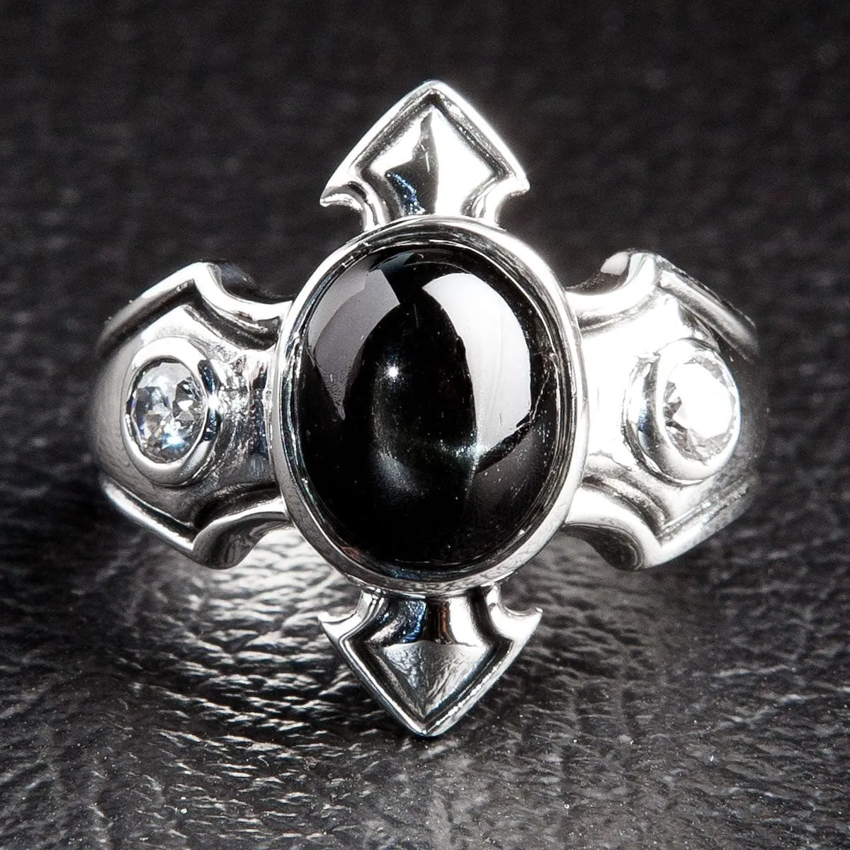 Black Onyx Sterling Silver Mens Ring