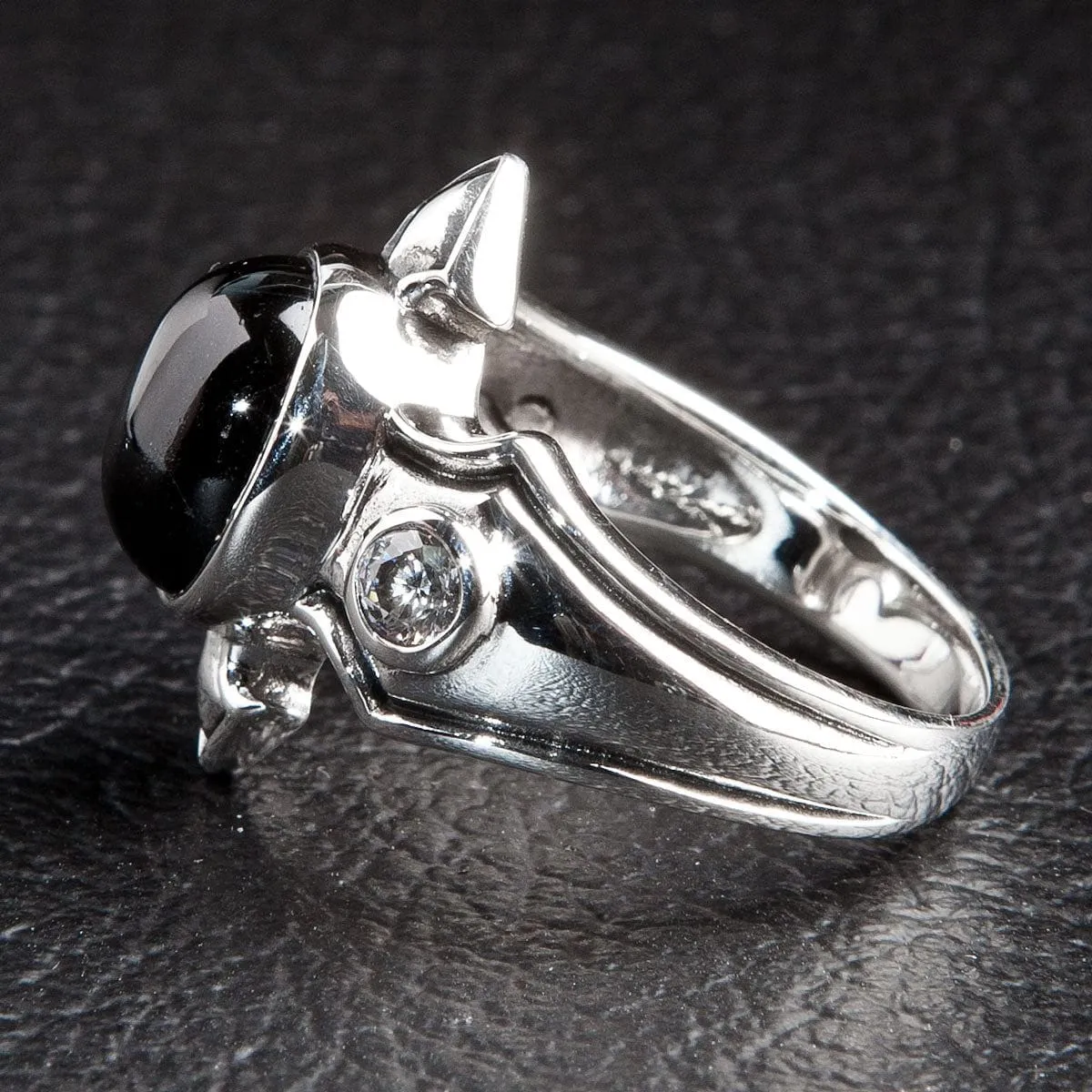 Black Onyx Sterling Silver Mens Ring