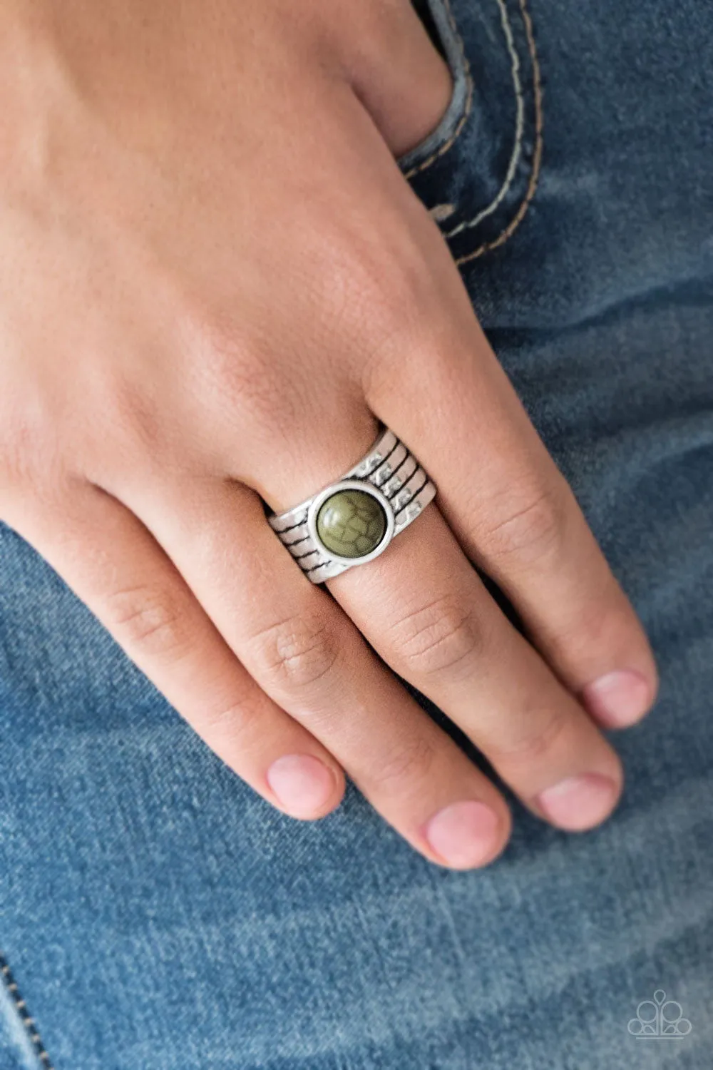 Blooming Badlands Green Ring