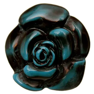 Blue Acrylic Large Flower Ring