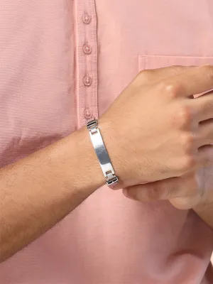Bohey by KARATCART Black and Silver Link Bracelet for Men