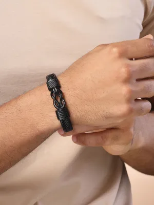 Bohey by KARATCART Men Leather Wraparound Bracelet