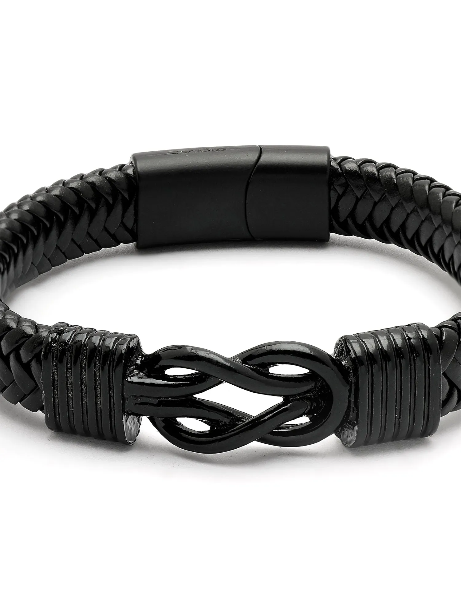 Bohey by KARATCART Men Leather Wraparound Bracelet