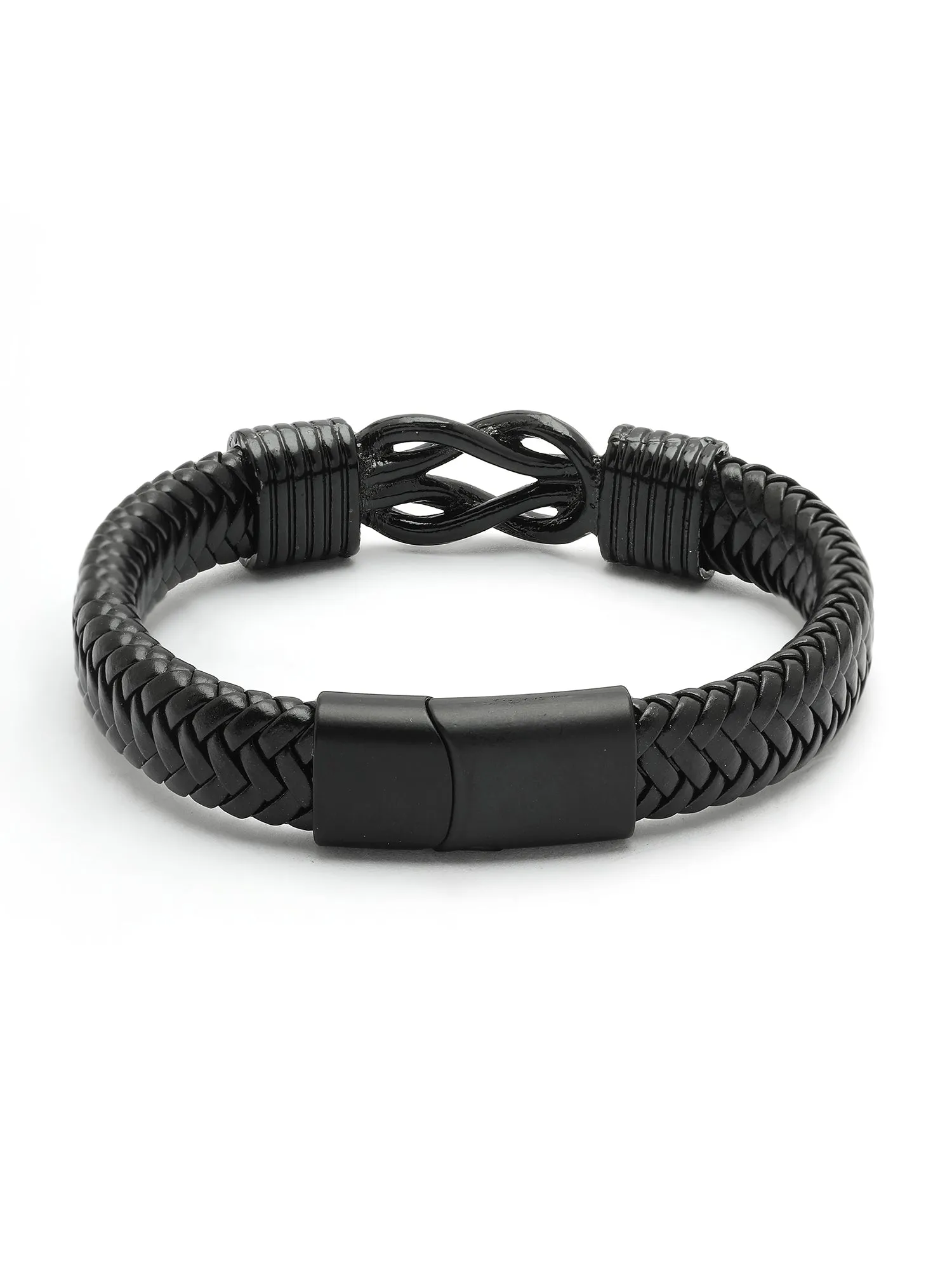 Bohey by KARATCART Men Leather Wraparound Bracelet