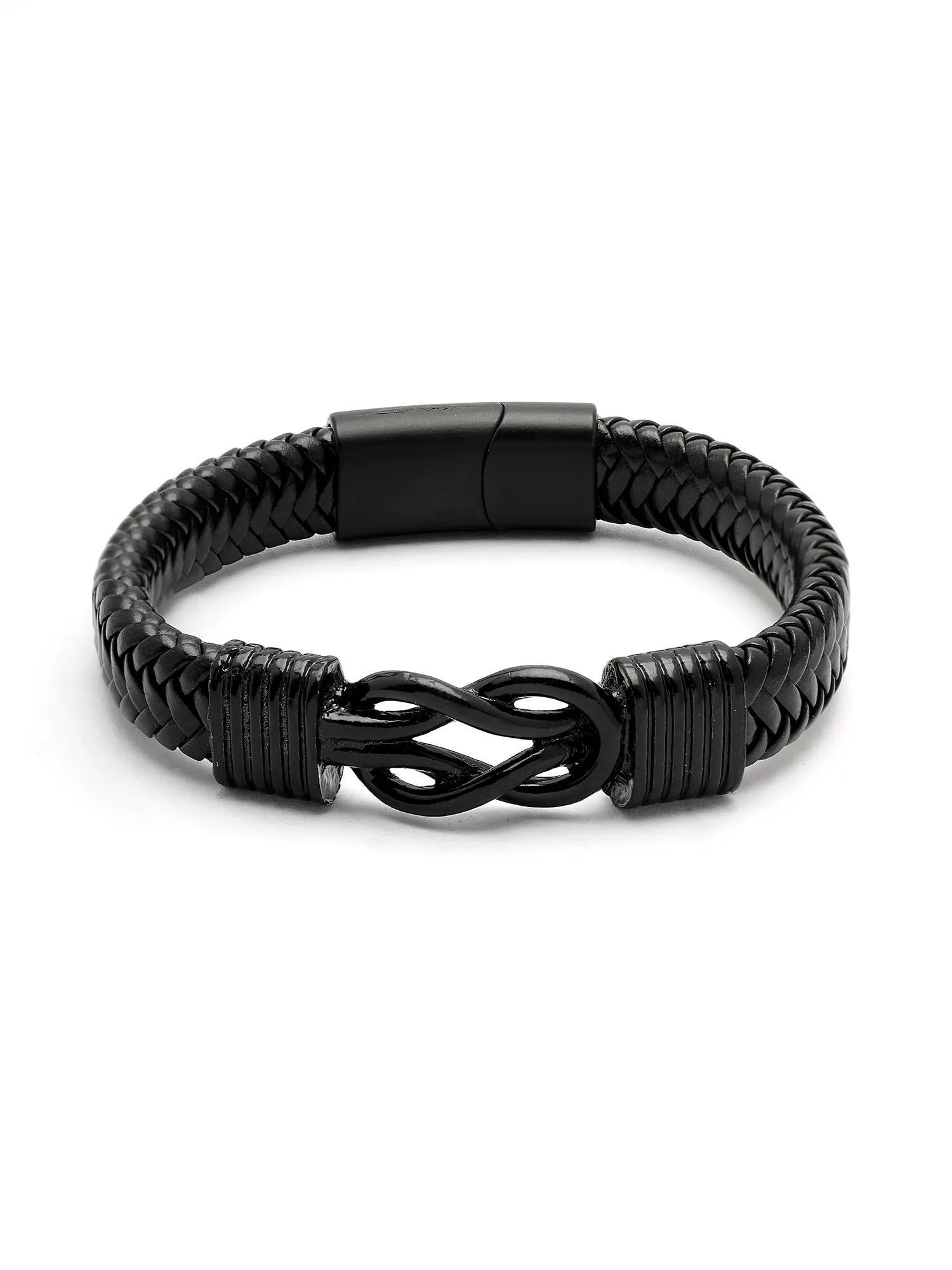 Bohey by KARATCART Men Leather Wraparound Bracelet