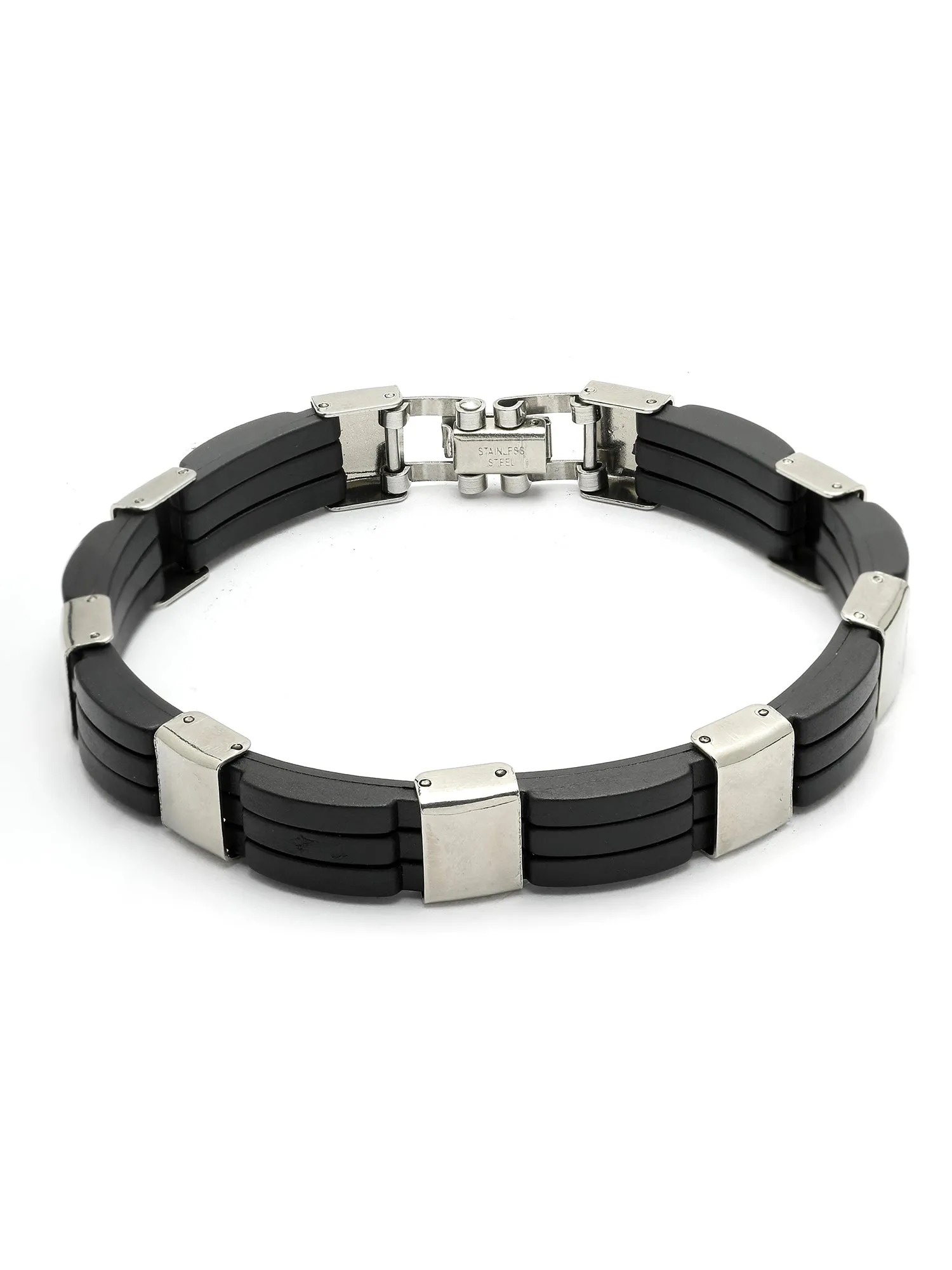 Bohey by KARATCART Silver Plated Interlinked Chain Bracelet