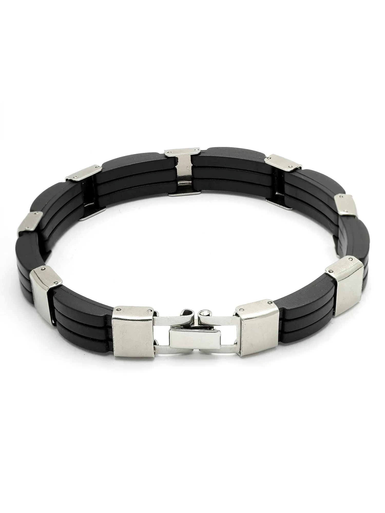 Bohey by KARATCART Silver Plated Interlinked Chain Bracelet