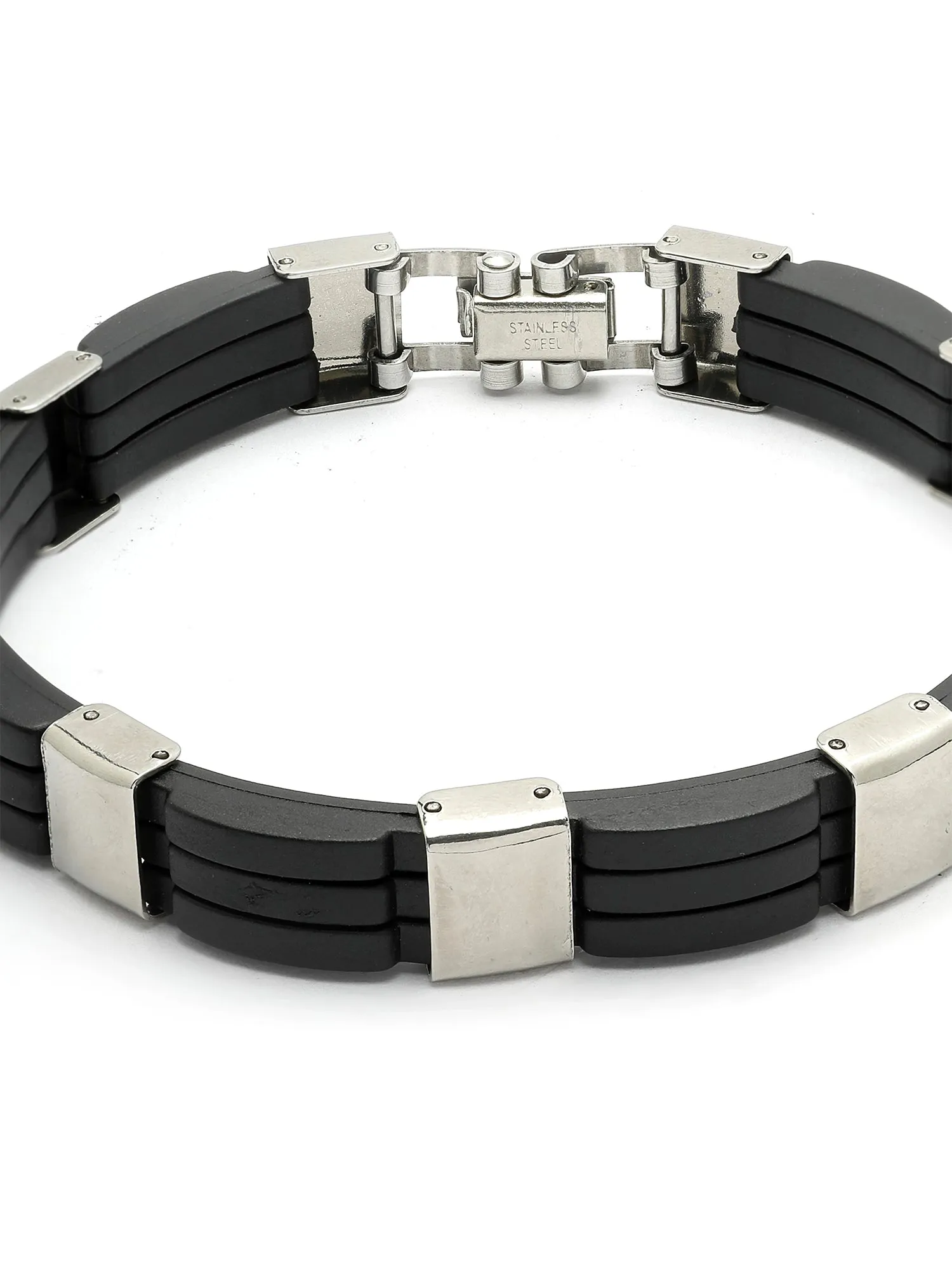 Bohey by KARATCART Silver Plated Interlinked Chain Bracelet