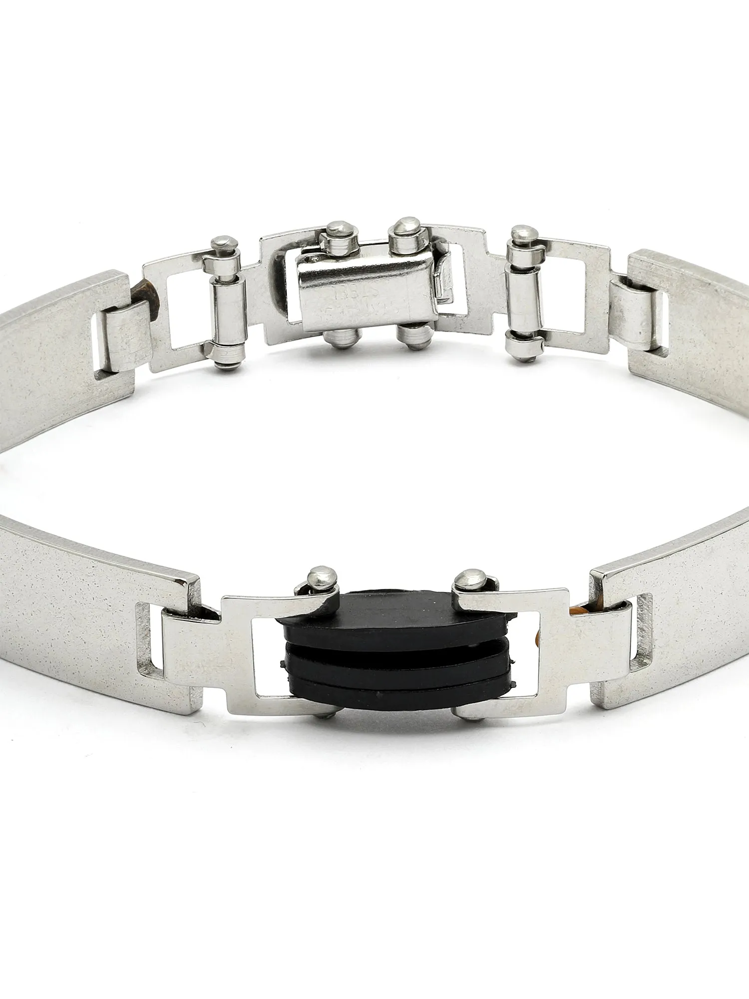 Bohey by KARATCART Silver Plated Link Chain Bracelet for Men