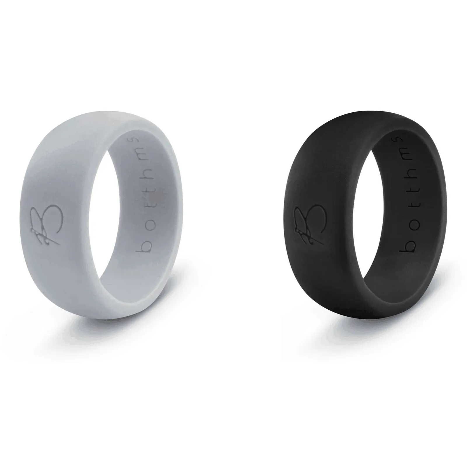 botthms Double Set Silicon Ring - Grey/Black